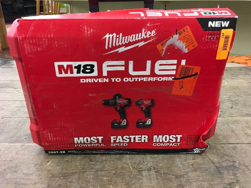 Milwaukee M18 FUEL 18-Volt Lithium-Ion Brushless Cordless Hammer Drill & Impact Driver, Retail $379.00