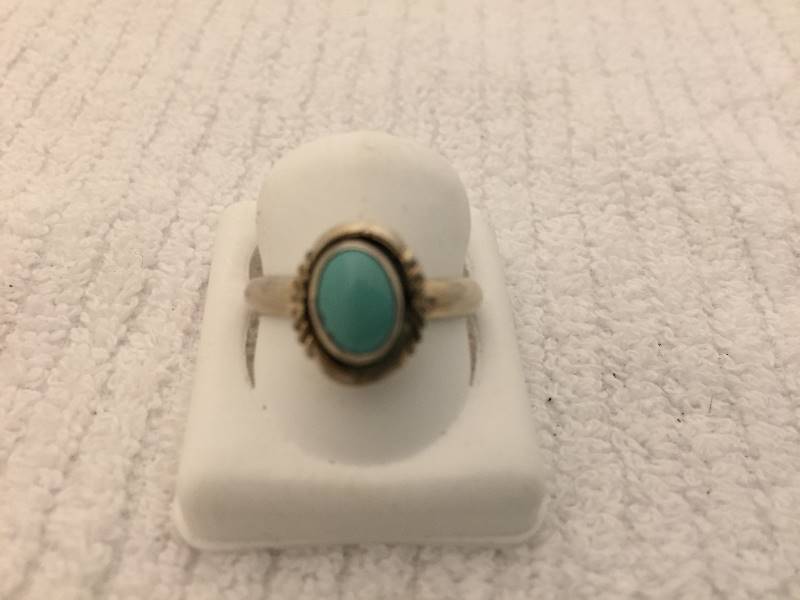 Sterling Silver Ring Turquoise Blue Stone