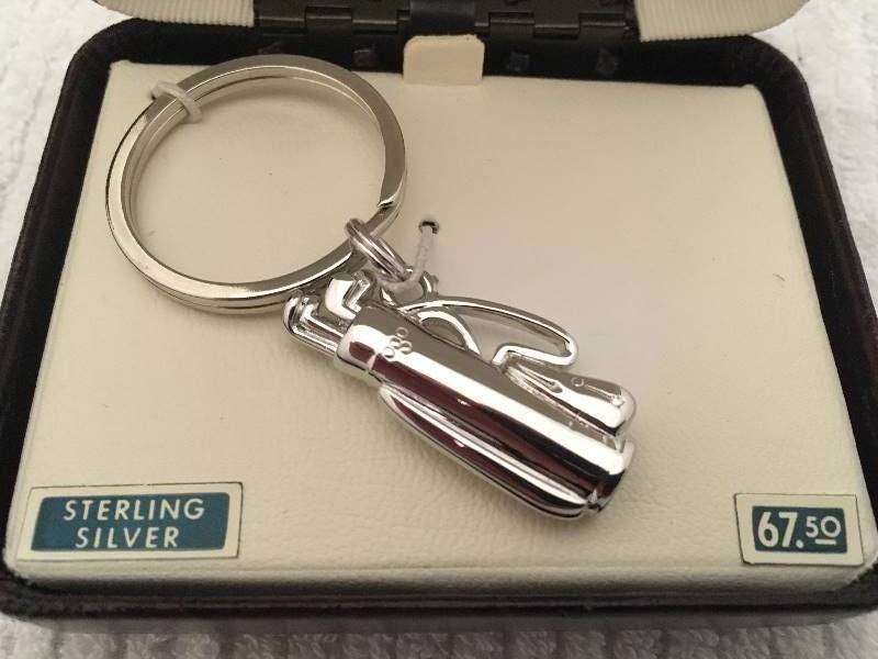 Sterling Silver Key Chain Golf Theme