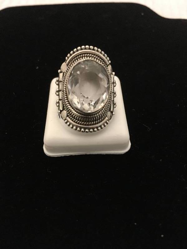 Sterling Silver Ring Quartz Crystal