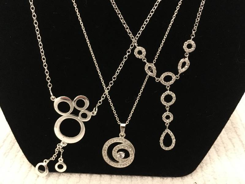 Qty 3 Sterling Silver Necklaces