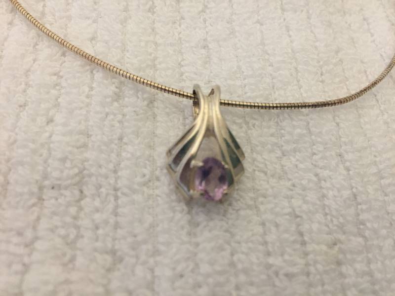 Sterling Necklace - Purple Stone