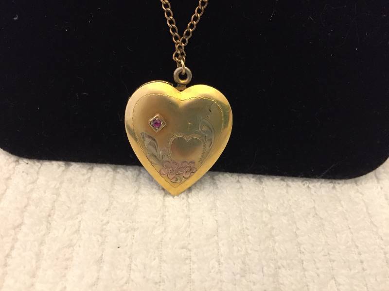 Gold Filled Sterling Double Heart Locket on Chain