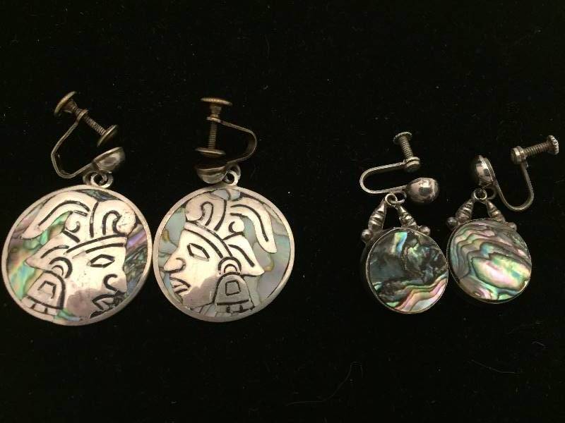 Vintage Sterling Silver Screw Back Earrings