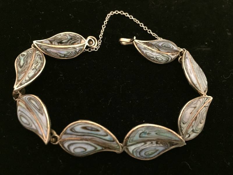Sterling Silver Bracelet Leaf Pattern