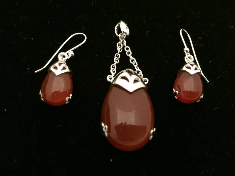 Sterling Silver Pendant & Earrings Set