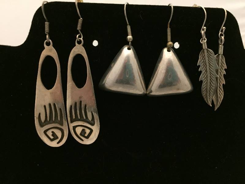 Sterling Silver Pierced Earrings Mexico