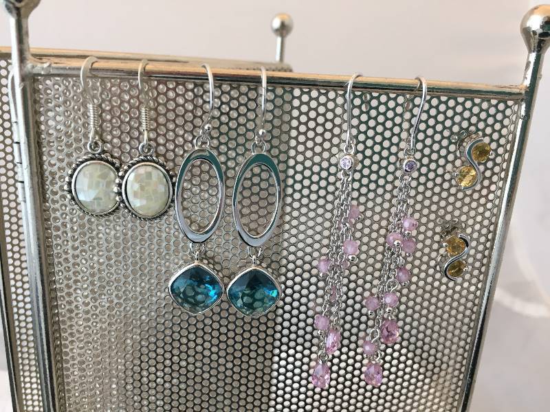 Sterling Silver Pierced Earrings 4 pairs