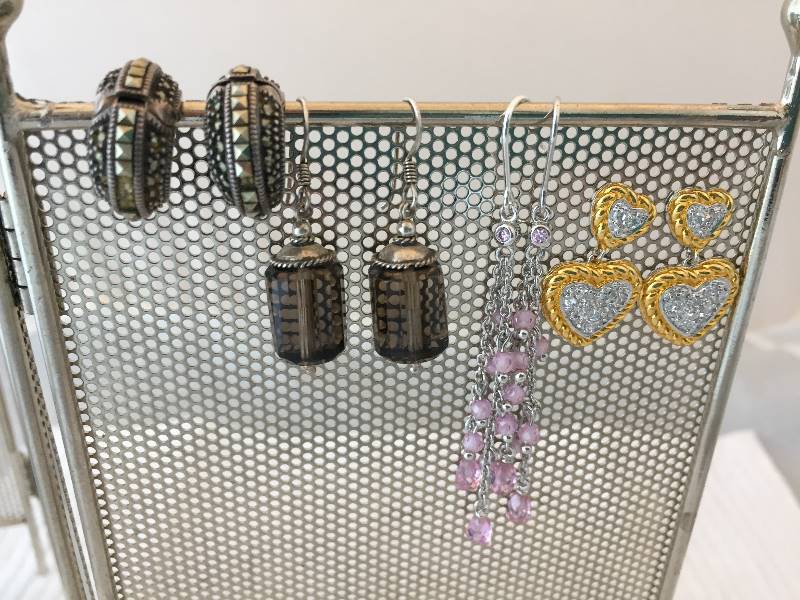 4 Pair Sterling Silver Pierced Earrings