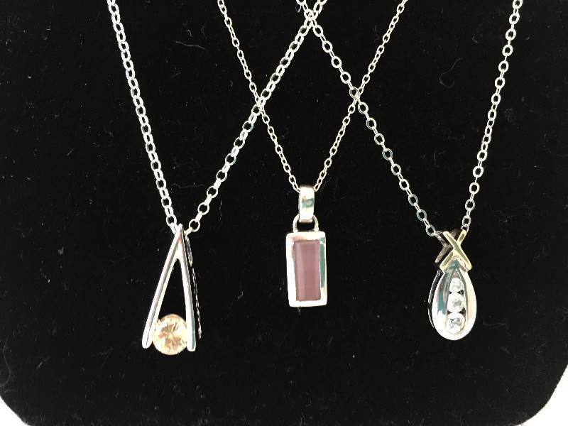 3 Sterling Silver Necklaces