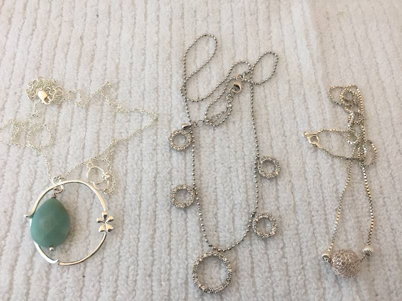 3 Sterling Silver Necklaces