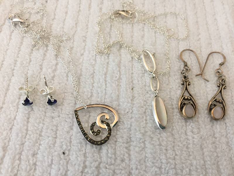 2 Sterling Silver Necklace & Earring Sets