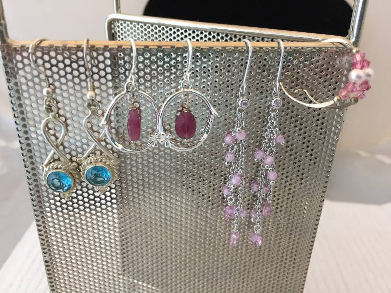 4 Pairs Sterling Silver Pierced Earrings