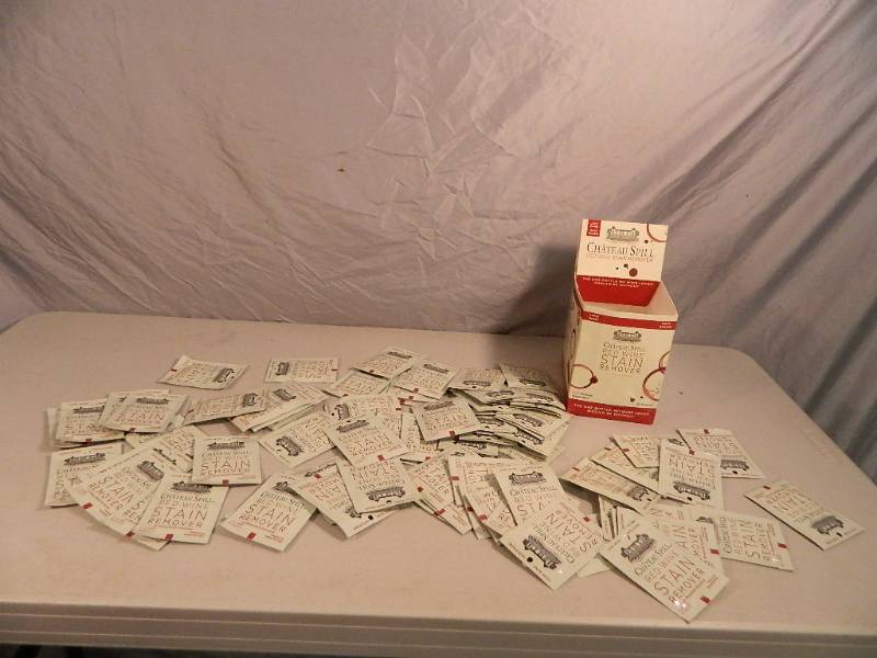 lot 54 image: New Display with Red Wine Stain Remover Wipes