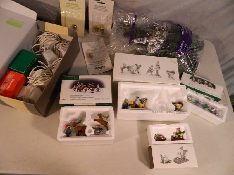 lot 108 image: Lot of Dept 56 Village Sets and Power Cords