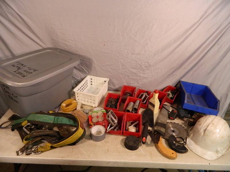 lot 114 image: Safety Harness, Tools, Hardware, Etc
