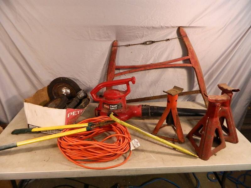 lot 158 image: Blower, Saw, Jackstands, and More