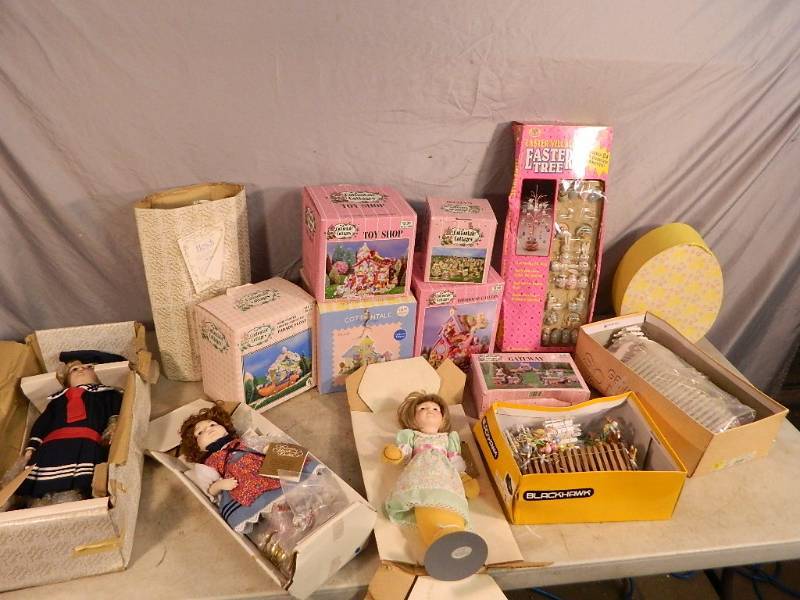 lot 169 image: Easter Decor, Collectible Dolls, Etc