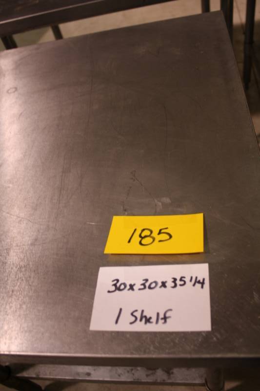 lot 185 image: Stainless Table 30x30x35.25 1 Shelf