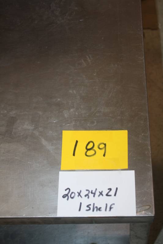 lot 189 image: Stainless Equipment Stand 20x24x21 1 Shelf