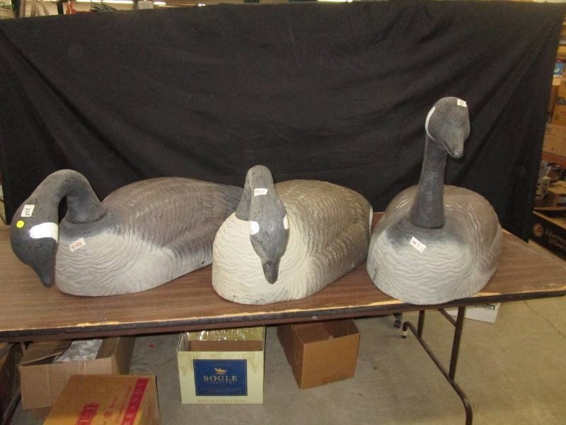 lot 97 image: 3 Large Land Goose Decoys