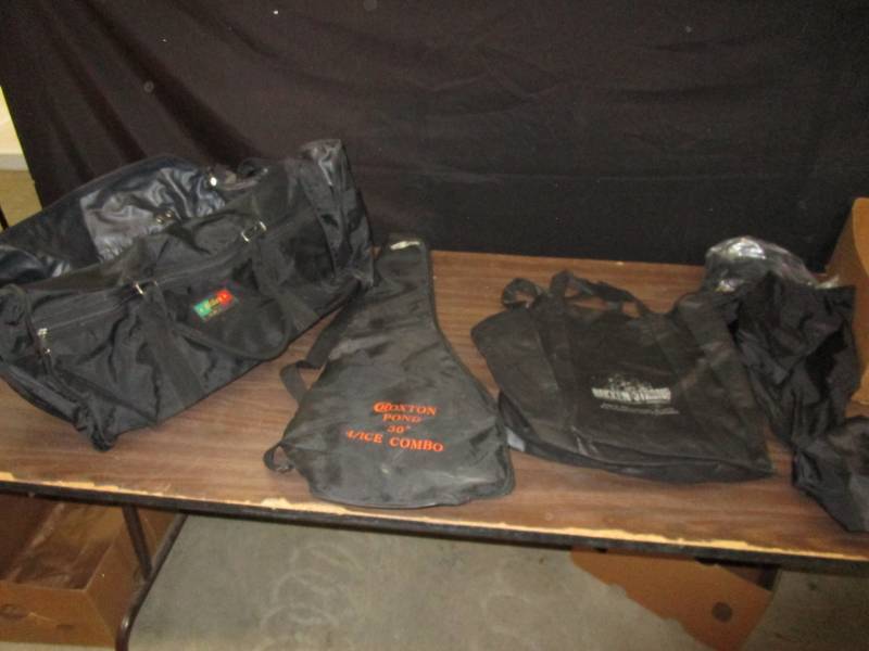 lot 109 image: Ice fishing rod bag, safety harness, duffle bag