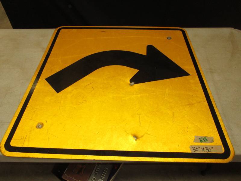lot 141 image: Curve ahead sign