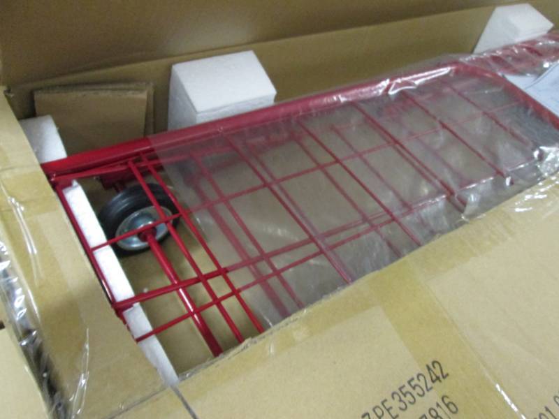 lot 7 image: Colored Folding Shopping Cart open ...