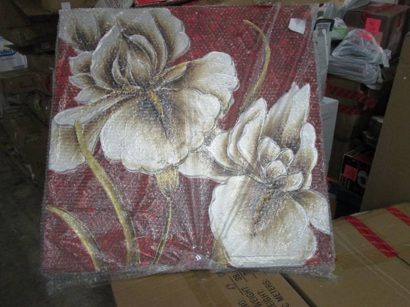 lot 28 image: Floral Wall Art open pkg Retail $59...