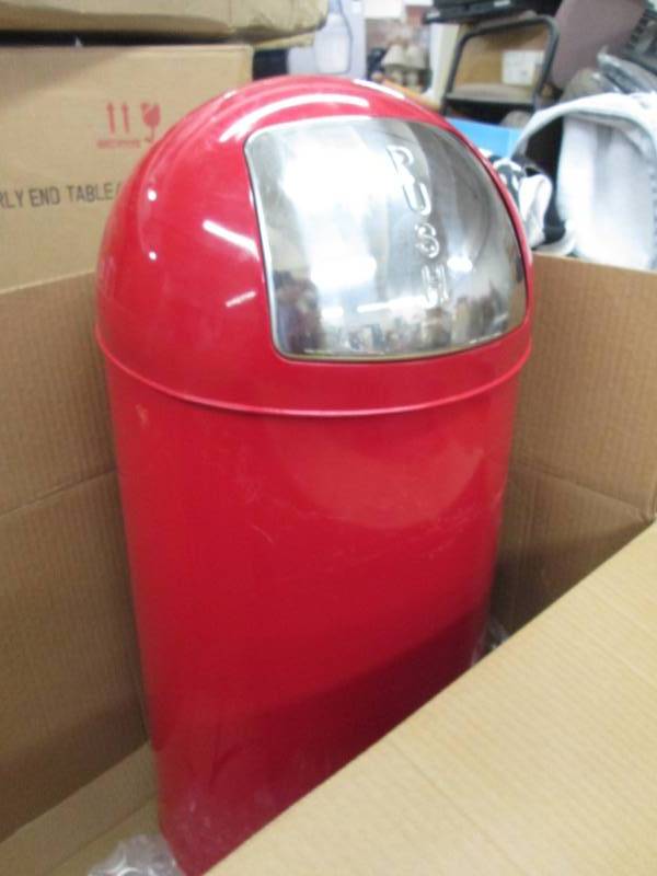 lot 65 image: 13-Gallon Stainless Steel Trash Can...