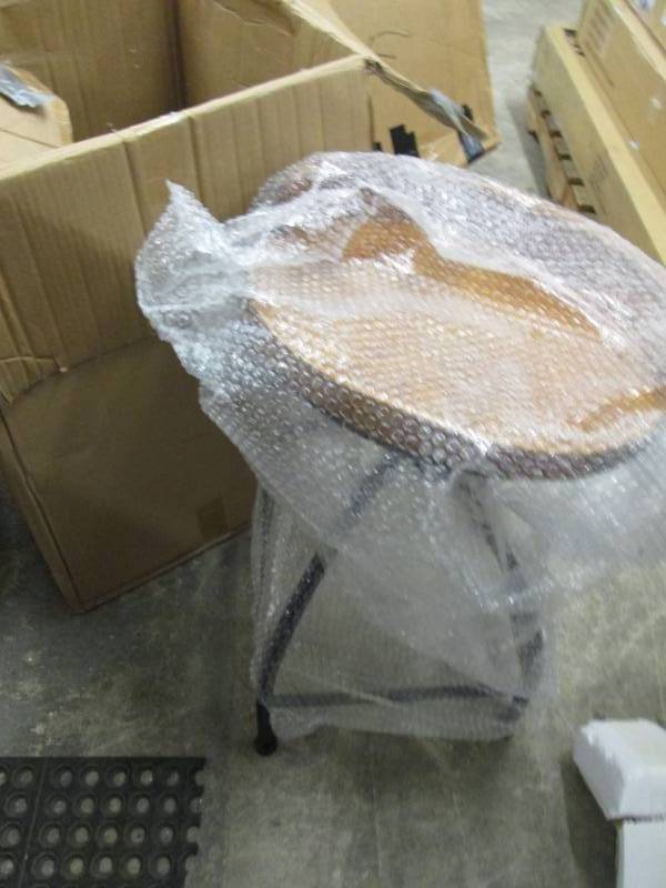 lot 143 image: Blake Short Wood Seat Stool open bo...