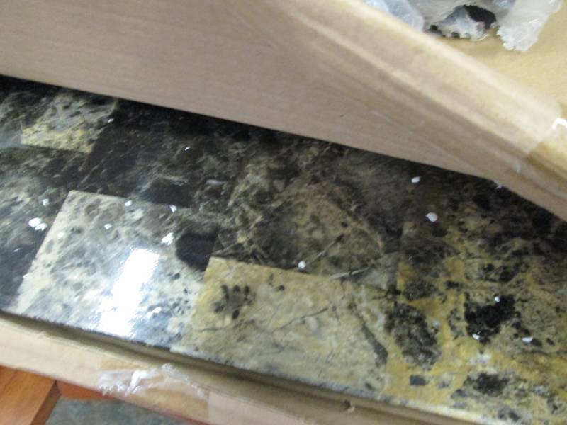 lot 234 image: Faux Marble-Top Table open box, Ase...