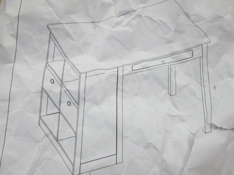 lot 236 image: White Task Table with Shelving open...