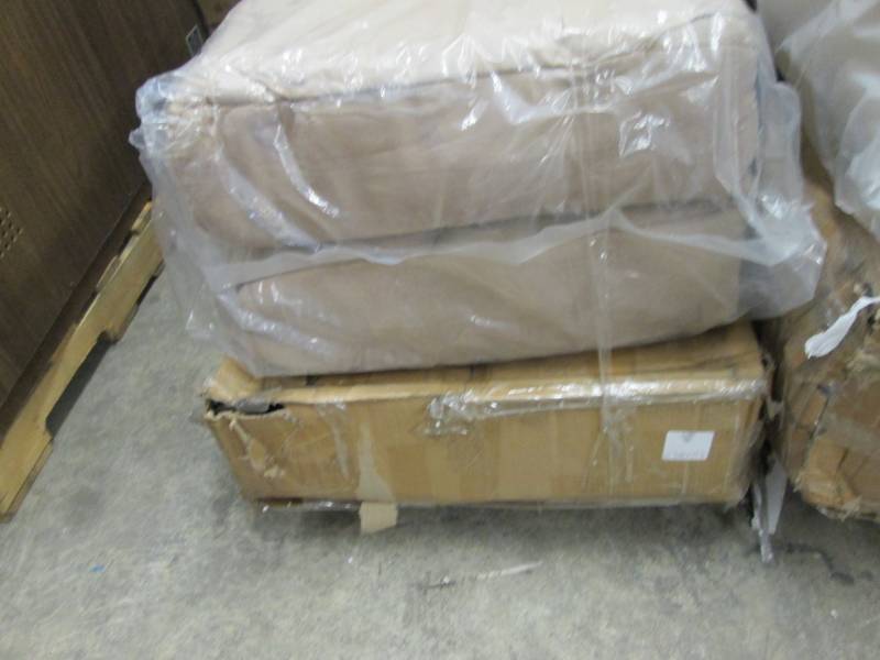 lot 238 image: Super Plush Sofa in Tan open box Re...