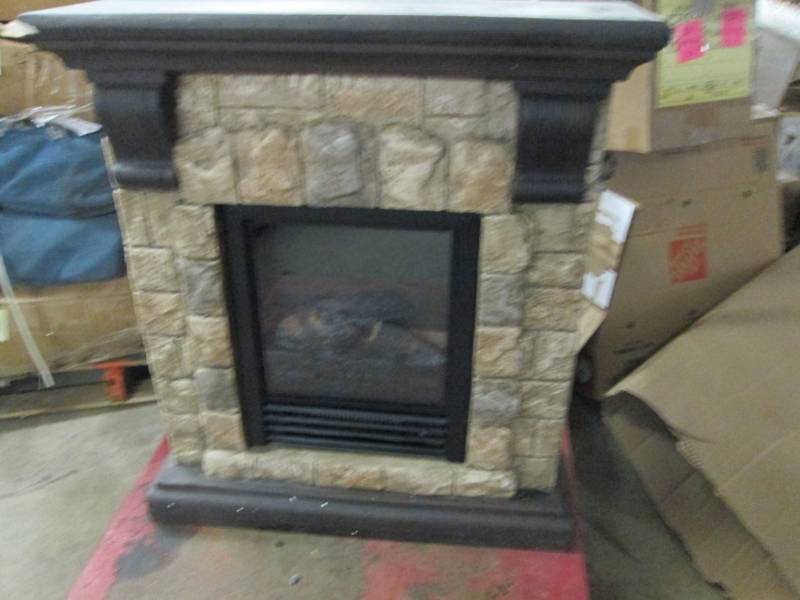 lot 269 image: Faux Stone Fireplace open box, see ...