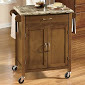 lot 155 image: Faux Marble-Top Kitchen Cart open b...
