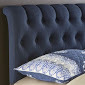 lot 163 image: Tufted Linen Headboard King open bo...