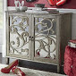 lot 14 image: 2-Door Mirrored Scroll-Front Cabine...