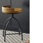 lot 73 image: Blake Short Wood Seat Stool open bo...