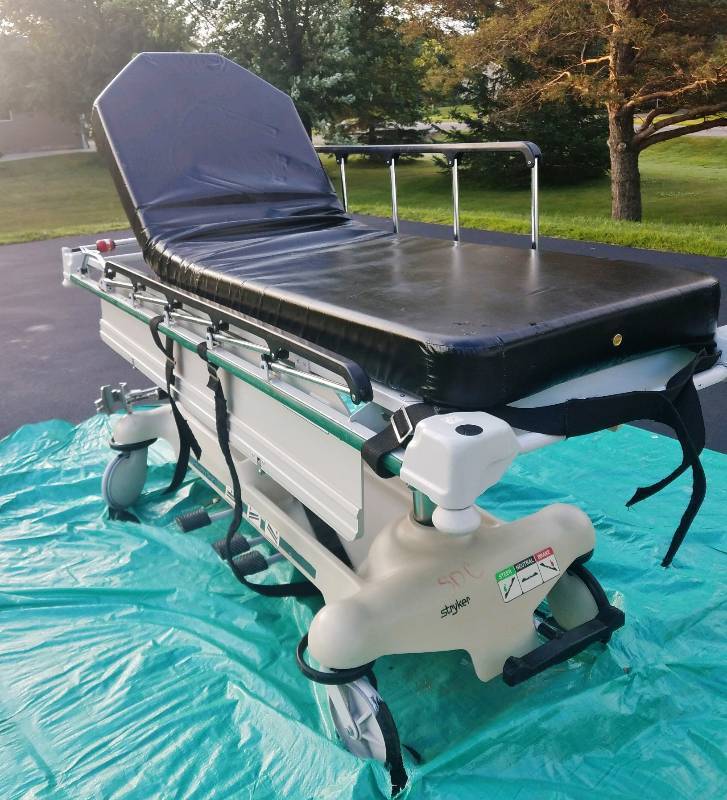 MSRP $5000 Stryker 721 Hydraulic High Low Treatment Table Surgical Stretcher EMT Gurney Trolley Hospital Transport Bed SchoolDaycare Nurses Office Ink Tattoo 500 lb Capacity- Nice Condition