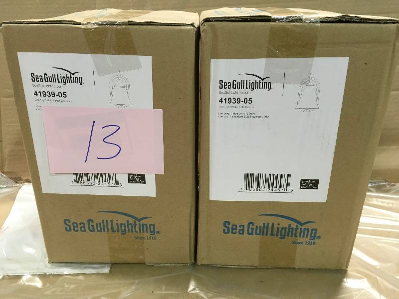 lot 13 image: LOT OF 2 Sea Gull 41939-05 Windgate 1 Light 6 inch Chrome Bath Sconce Wall Light in Standard in good conditions