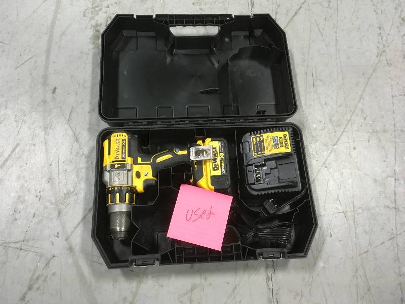 lot 31 image: Dewalt  20-Volt MAX XR Lithium-Ion Cordless Premium Brushless Hammer Drill with Batteries 5Ah, Charger and Case USED in working conditions
