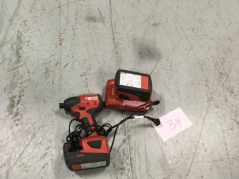 lot 34 image: HILTI 22-Volt Lithium-Ion 14 in. Hex Cordless Brushless SID 4 Compact Impact Driver with 3 gear speed (No Bag) in working conditions
