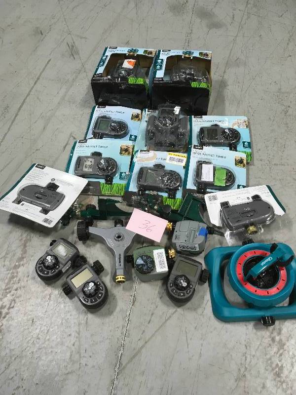lot 36 image: HUGE LOT OF HOSE FAUCET TIMER ASST STYLES