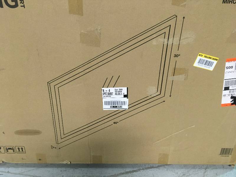 lot 38 image: Lynn 30 in. x 46 in. Framed Mirror in Midnight Blue not used