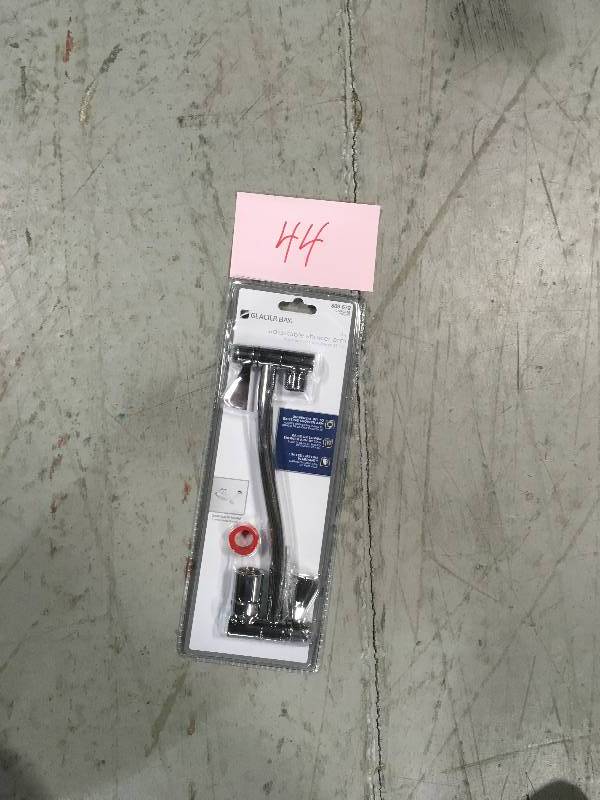 lot 44 image: Glacier Bay Swing-Style Shower Arm in Chrome not used