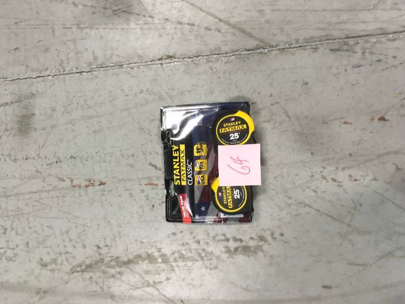lot 64 image: Stanley Tools FMHT74038M 2PK 25 Foot Tape Measure not used
