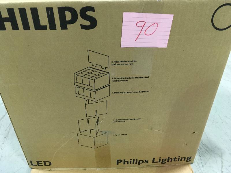 lot 90 image: Philips SlimStyle 9.5W BR30 LED Soft White Dimmable Bulb  BOX OF 32 LAMPS new