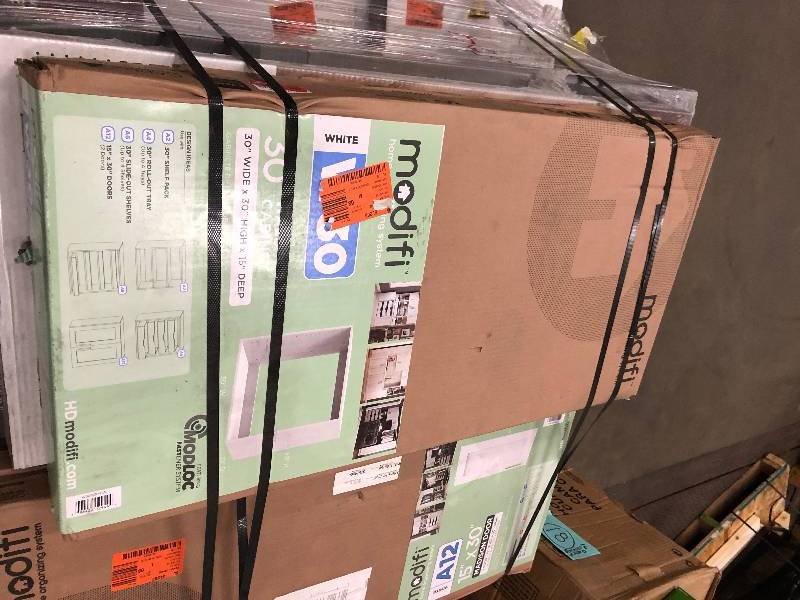 lot 106 image: Modifi 15 in. D x 30 in. W x 30 in. H Utility Wall Cabinet Melamine Closet System in Polar White New