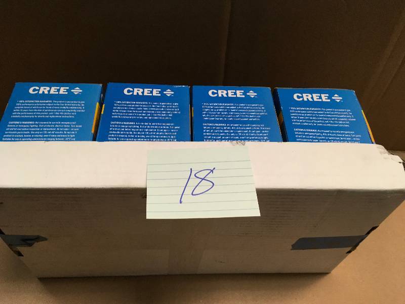 lot 18 image: Cree 65w Equivalent Soft White (2700k) Br30 Dimmable LED Light Bulb LOT OF 4 not used